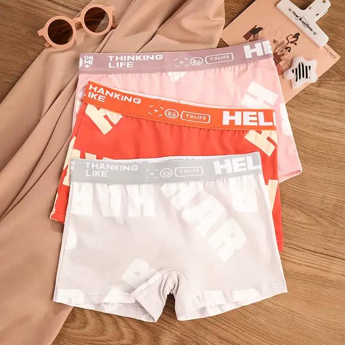 3 pièces/paquet 100% coton doux antibactérien femmes culottes lettre imprimer femme sous-vêtements c