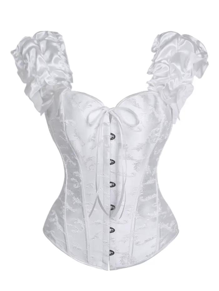 Corset de style français, sans bretelles avec boutons et laçage au dos pour cintrer la taille et eff