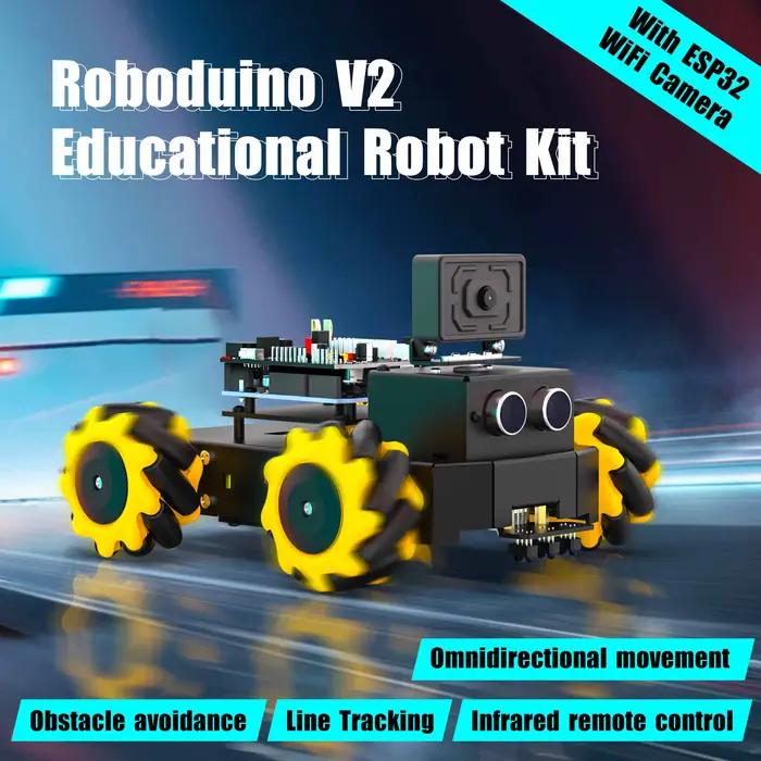 Yahboom-Kit de voiture robot intelligent UNO R3, Robodu37V2 avec caméra WiFi ESP32, corps en métal, 