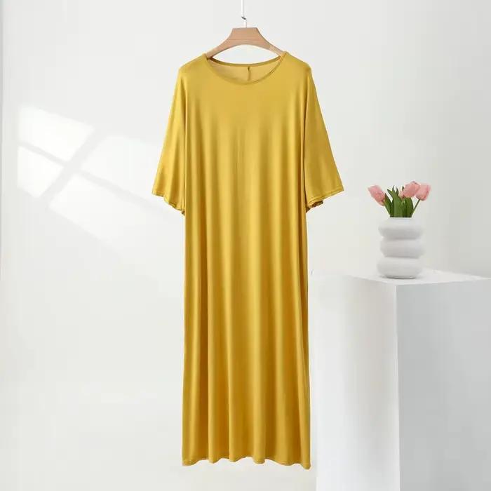 Chemises de nuit pour femmes, nouvelle robe de nuit en modal, manches courtes, chemise de nuit d'été
