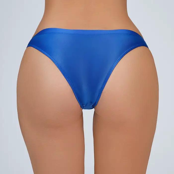 Bikinis culottes pour femmes mode soyeux brillant taille basse slips Transparent sans spectacle sous