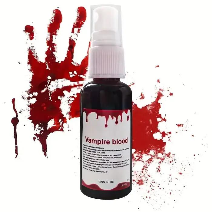 Spray de faux sang pour maquillage d'Halloween, fausses plaies réalistes, faux sang lavable, pour co