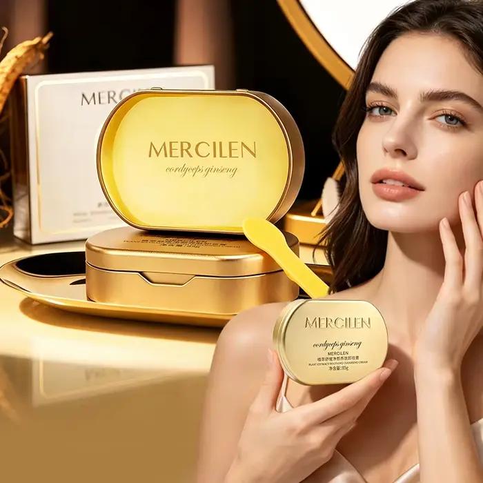 Baume démaquillant apaisant et nourrissant à l'extrait de plantes Mercilen 85g, contient du squalane