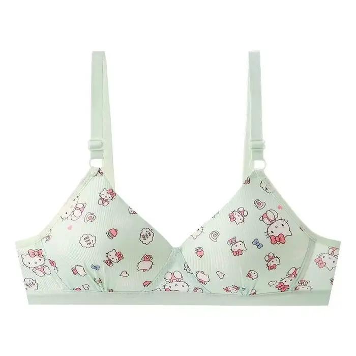 Dessin animé Hello Kittys sous-vêtements pour femme Kawaii filles soutien-gorge Sexy sans fil Push U