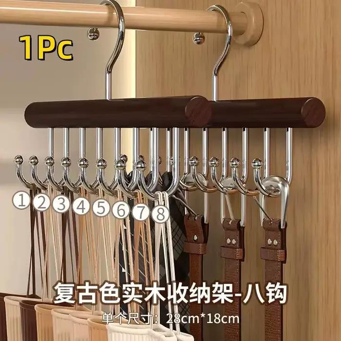 Porte-vêtements suspendu en bois multi-crochets, support de rangement durable pour lingerie, sous-vê