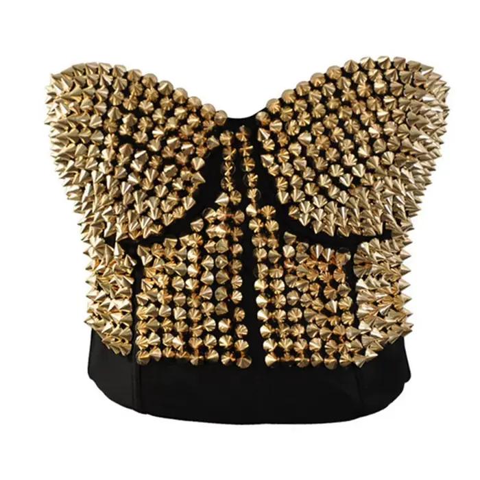 Soutien-gorge Steampunk à Rivets pour Femme, Bustier Court, Précieux Y-Summer, Sexy, ixd'Halloween, 