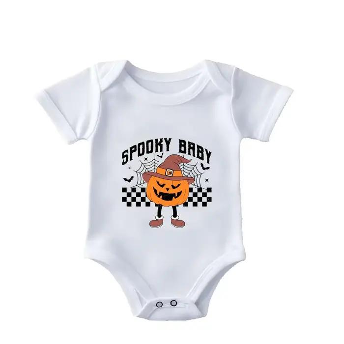 Body d'halloween effrayant, tenue de bébé citrouille mignonne, vêtements d'automne pour tout-petits,