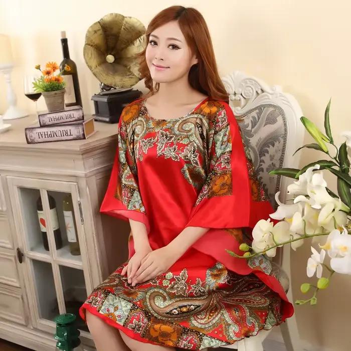 Robe de nuit imprimée pour femmes, vêtements de nuit d'été, chemises de nuit, nouveau style, offre s