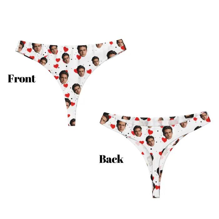 Lingerie personnalisée avec photo de visage pour femmes, cadeau de la Saint-Valentin, lingerie respi