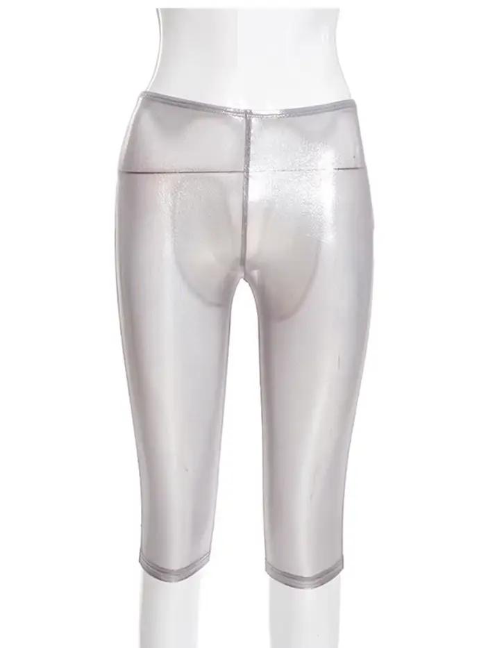 Joskaa – short transparent sexy pour femmes, pantalon Capri moulant et extensible, Coquette Midnight