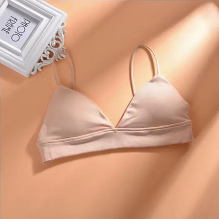 Soutien-gorge tubulaire triangle français pour femmes, bustier sexy, sans couture, camisole sans fil