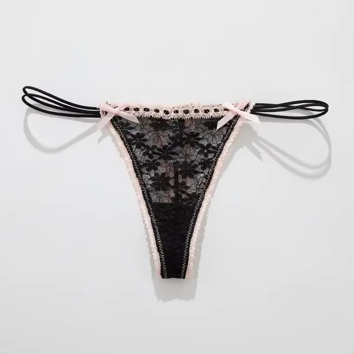 Culotte en dentelle avec nœud, taille basse, usage quotidien, vêtements de maison, solide, toutes sa