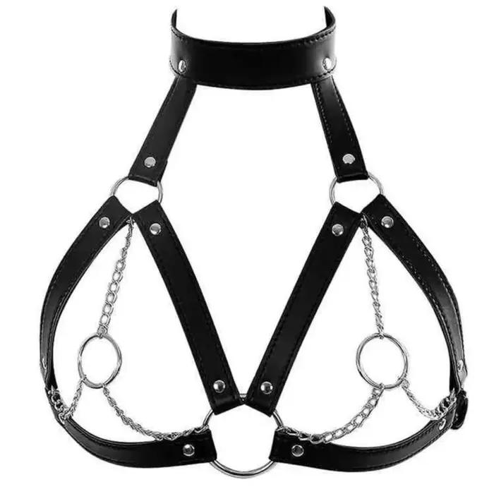 Harnais en cuir sensuel pour femmes - Sangles de contention BDSM, lingerie gothique fétichiste, acce