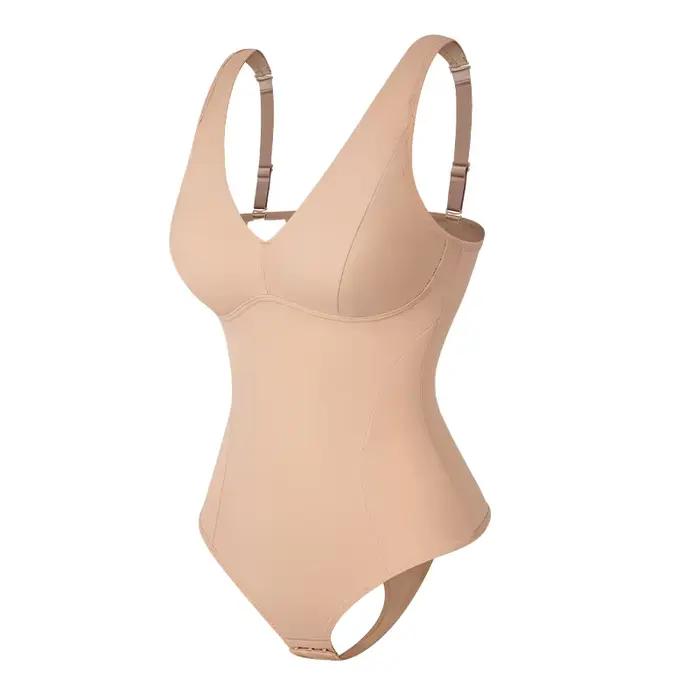 TUNIControl-Corset sexy à col en V pour femme, soutien-gorge intégré, sous-vêtement amincissant, ent