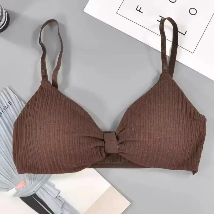 Brassière en coton confort rembourré soutien-gorge haut femme Bralette sous-vêtements sans couture s