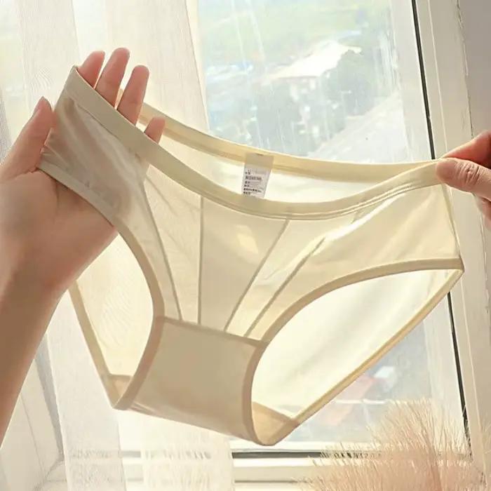 Culotte courte respirante sans couture pour dames, slip sexy, fente haute, taille basse, étiquettes 