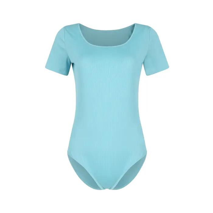 Barboteuse en coton à manches courtes pour femmes, combinaison basique décontractée, noir et blanc, 