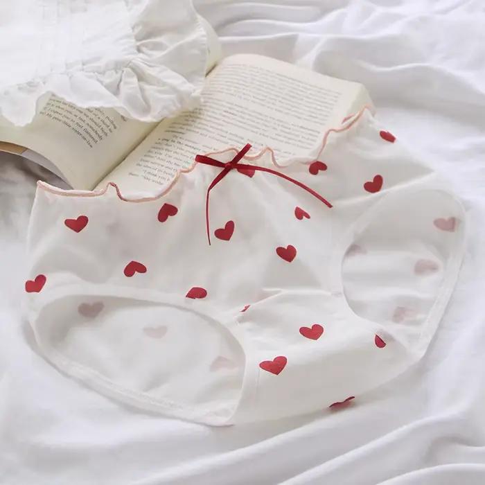 Culotte en coton pour femmes, sous-vêtement Sexy, Lingerie douce, taille moyenne, sans couture, impr