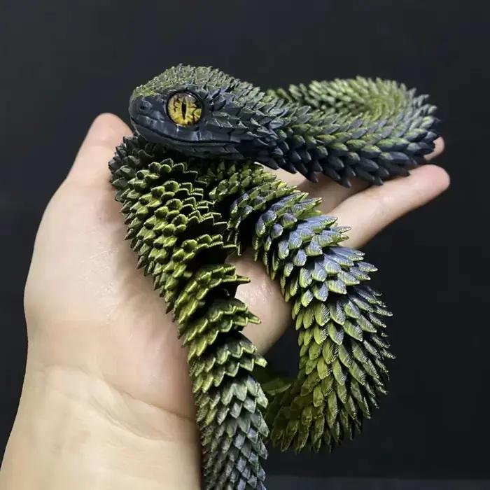 Oeuf de serpent imprimé en 3D, moule serpent de décompression créatif, mobile, rotatif, articulé, or