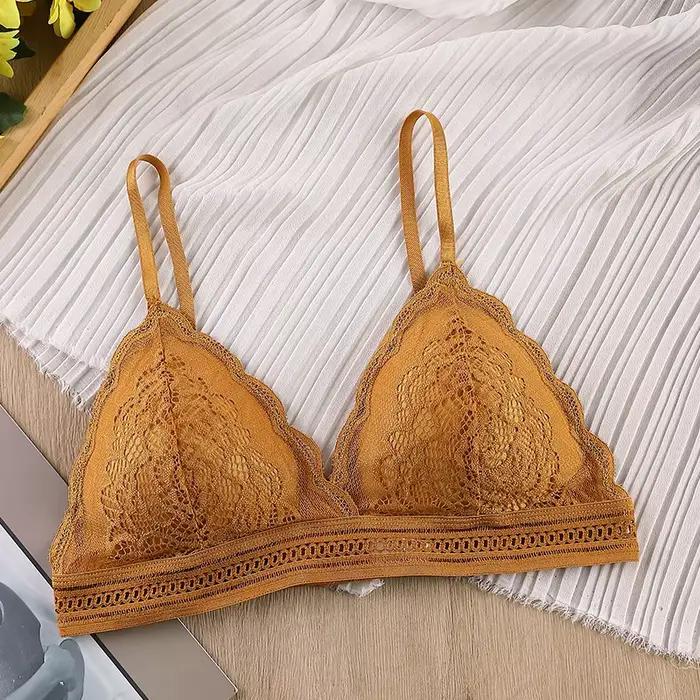 Femmes dentelle Bralette Sexy Lingerie Style français soutien-gorge Triangle tasse brassière col en 