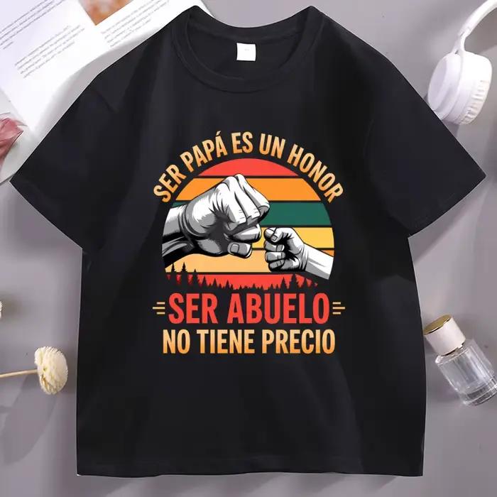 T-shirts « Ser Papa Es Un Honor » pour grand-père espagnol, T-shirt rétro pour grand-père, décontrac