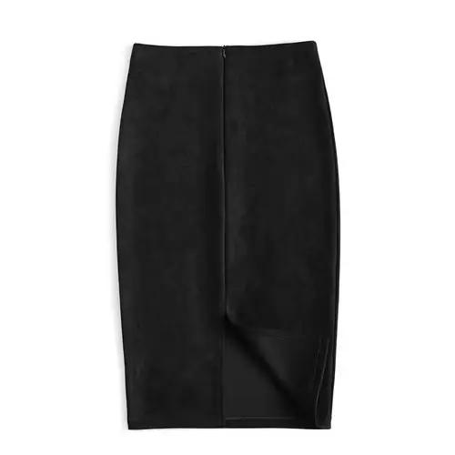 Hiver Sexy moulante daim jupes 2025 mode genou longueur taille haute bureau jupe coréenne femmes vêt