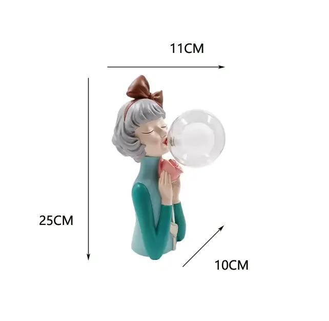 Statue en résine Bubble Girl, ornements pour la maison, la table, la lampe de chevet, statues pour l