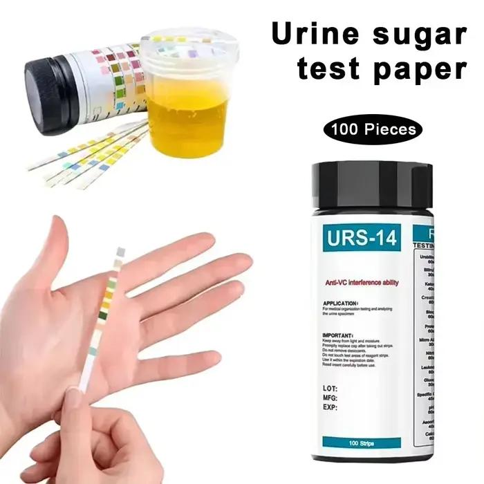 Bandelettes de test d'urine 14 en 1, analyse d'urine UTI pour galvanopien, bilirubin, cétone, nitrite, leucocytes, gravité spécifique, pH, acide ascorbique