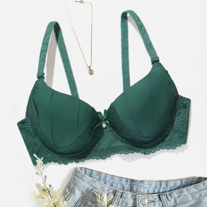 Beauwear-Soutien-gorge brodé à fleurs vertes