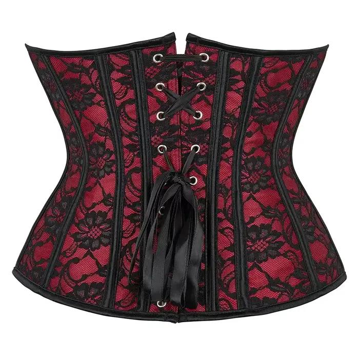 Corset sous le buste en dentelle florale pour femme