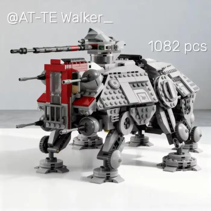 Ensemble de 1082 pièces de briques de construction AT-TE Walker MOC, modèle d'Enforcer tactique, collection mécanique, cadeau de vacances pour adultes