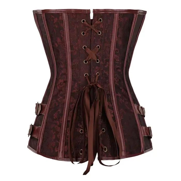 Corset femme Steampunk gaine amincissante Vintage vêtements gothiques corsage Bustier surbuste Burlesque Goth taille à lacets Corselet
