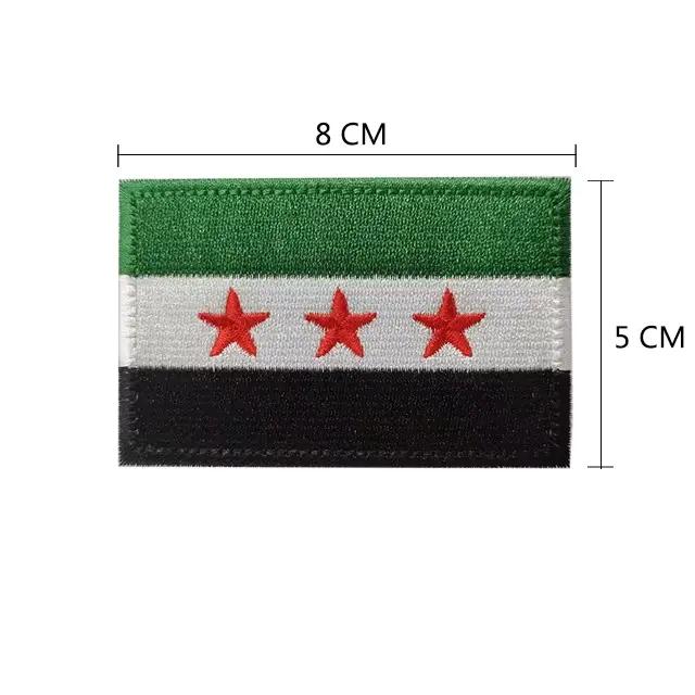 Patchs brodés drapeau syrien drapeau National de la Syrie, badges brodés, autocollants à rayures
