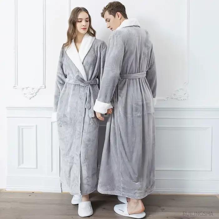 Chemise de nuit chaude en flanelle pour Couple