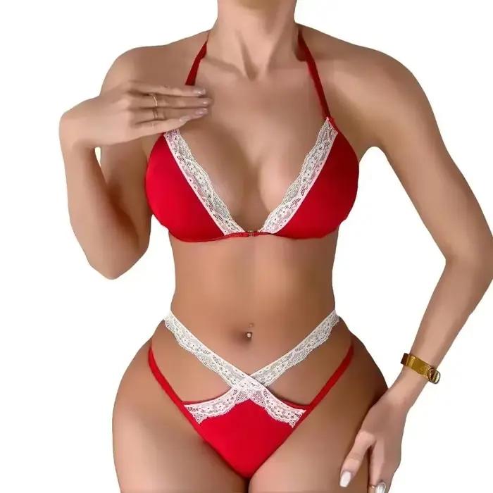 Ensemble de Lingerie rouge pour femmes