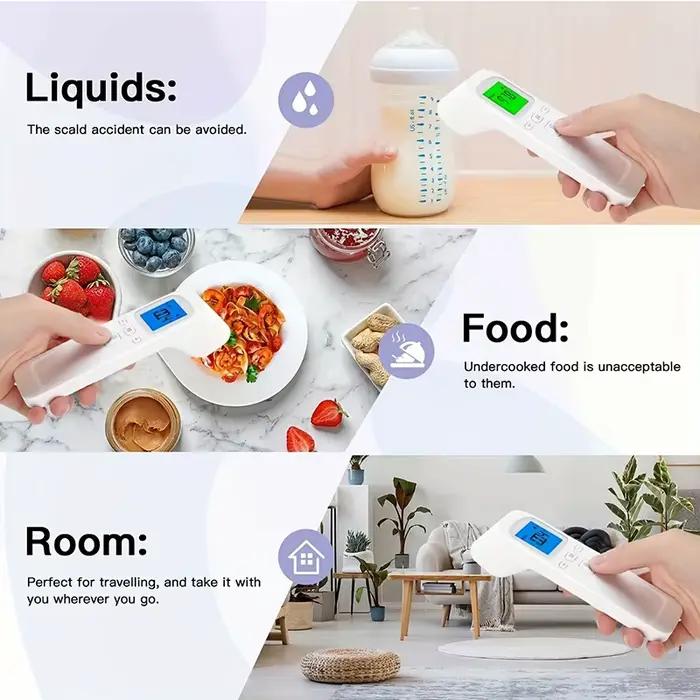 Thermomètre infrarouge numérique LCD pour la température de la fièvre du front, outil médical de mesure de la température corporelle sans contact pour enfants et adultes