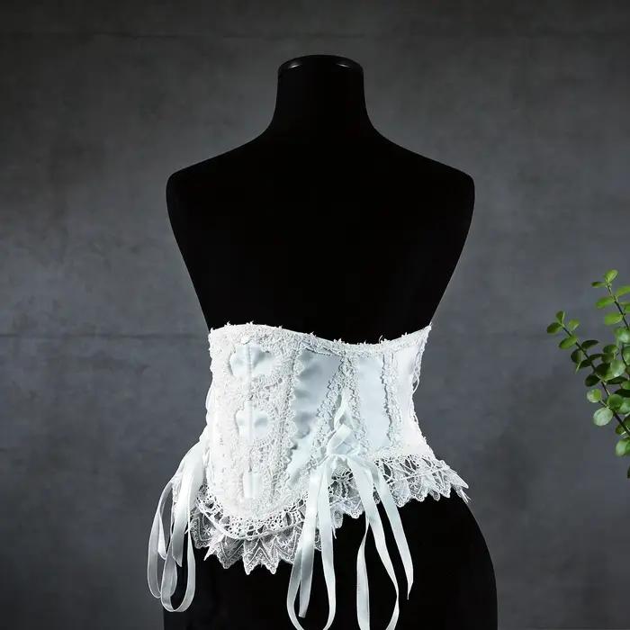 Corset gothique en dentelle pour femme avec baleines de soutien