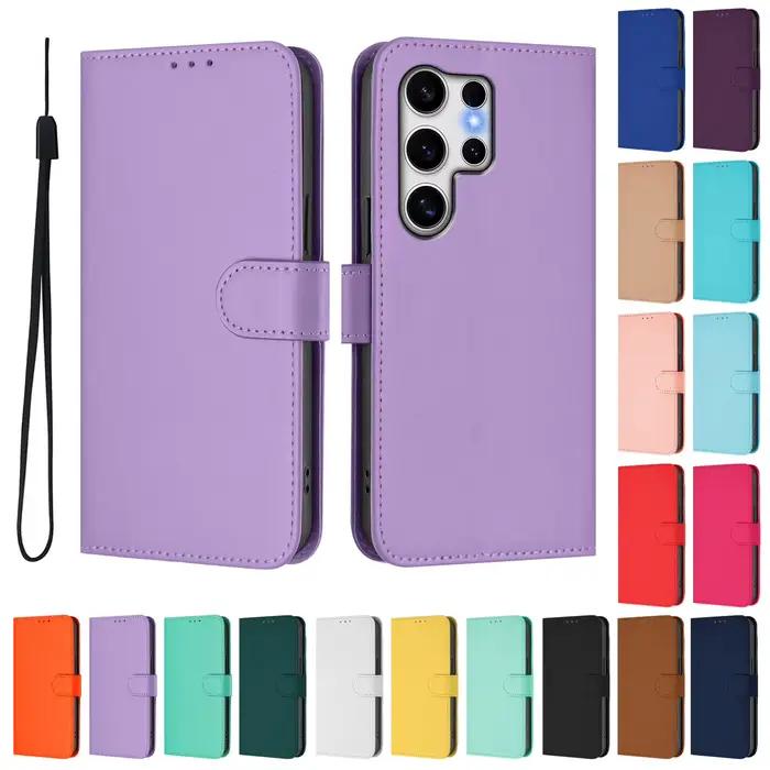 Coque Étui en cuir pour Samsung Galaxy A56 A55 A16 A06 4g A35 5g A36 A26 A25 A15 A17 A07 A37 A57 5G a05s, étui portefeuille avec fentes pour cartes