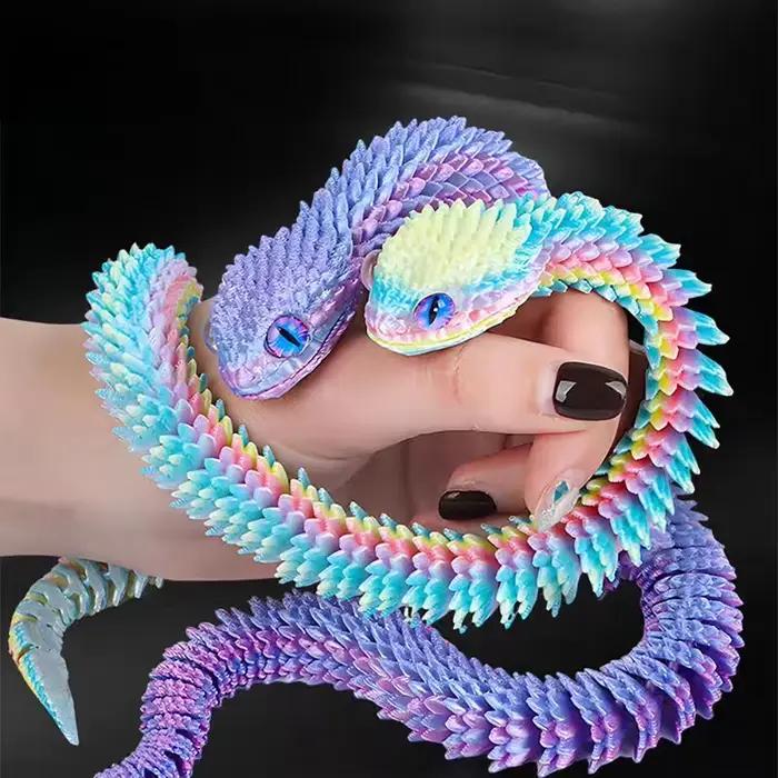 Figurine d'action œuf de serpent imprimée en 3D, jouet créatif anti-stress, figurine d'anime articulée et rotative, ornement de bureau, cadeau