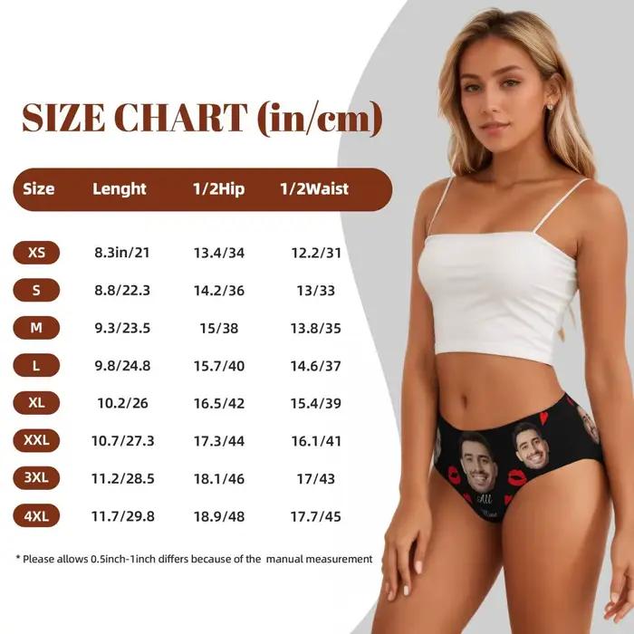 Saint Valentin femmes personnalisé visage Photo slips sous-vêtements sans couture Invisible couverture complète