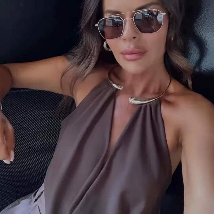 HXAO marron licou body femmes été