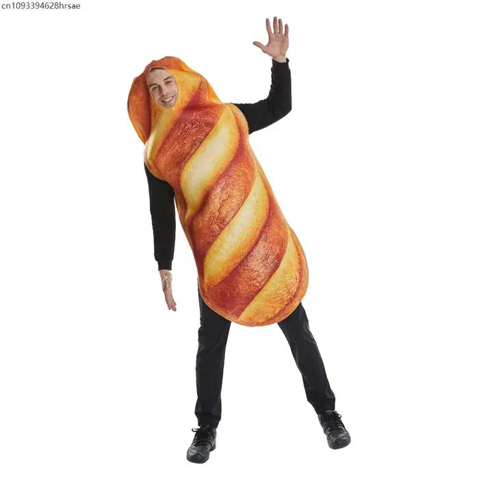 Pain Baguette Cosplay Costume combinaison pour adulte Thanksgiving unisexe nourriture tunique Hallowee noël carnaval fête déguisement