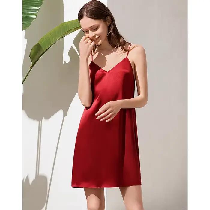 100% chemises de nuit en soie de mûrier pour femmes