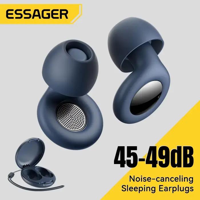 Essager Bouchons d'oreille en silicone Bouchons d'oreille réutilisables avec étui de rangement Bouchon d'oreille anti-bruit souple pour les concerts de sommeil Travail