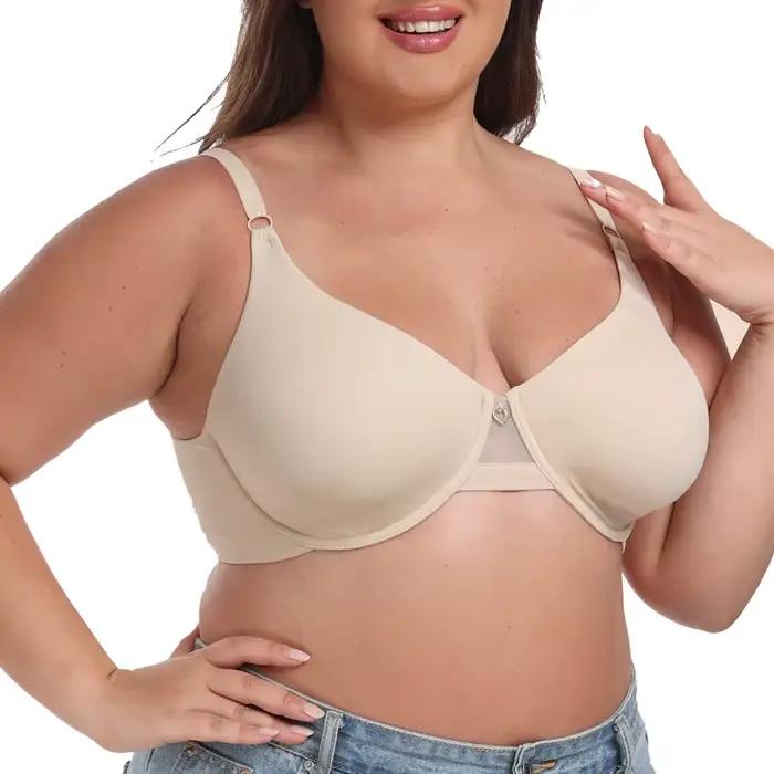 Soutien-gorge minimiseur couverture complète pour grand buste bonnet E/F Ultra mince refroidissement sans couture