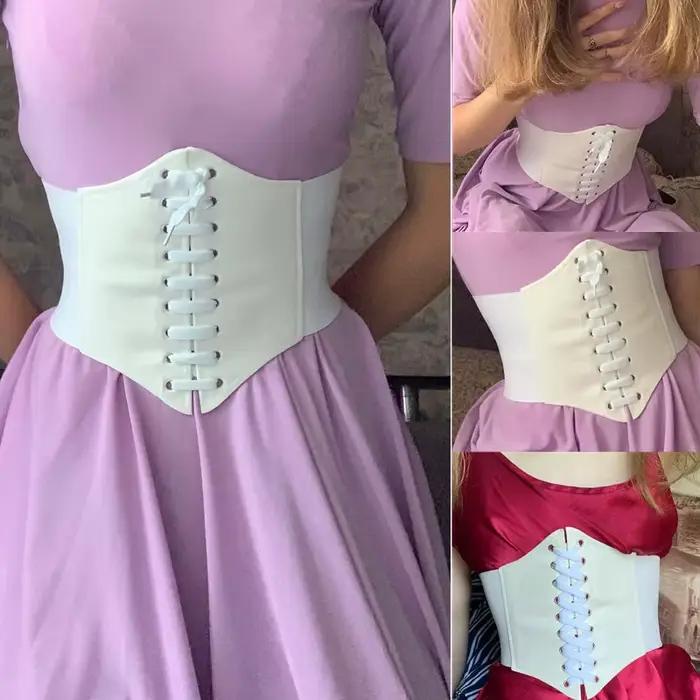 Corset Large Ceintures En Cuir PU Minceur Ceinture pour Femmes Taille Élastique