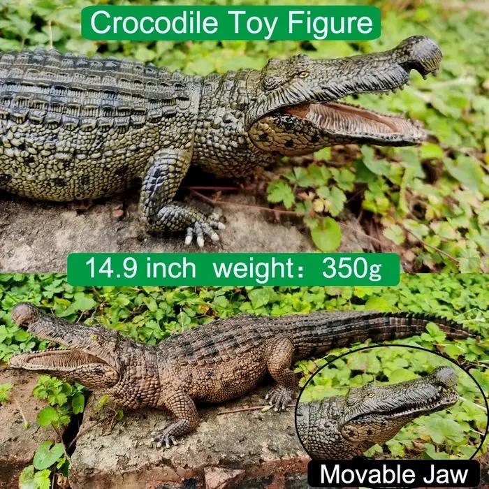 Figurine de jouet de Crocodile, Figurine de Crocodile de la vie sauvage avec mâchoire mobile, pour l'éducation et le jeu amusant, pour garçons et filles