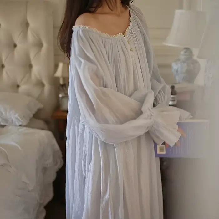 Robe de nuit longue 100 % coton