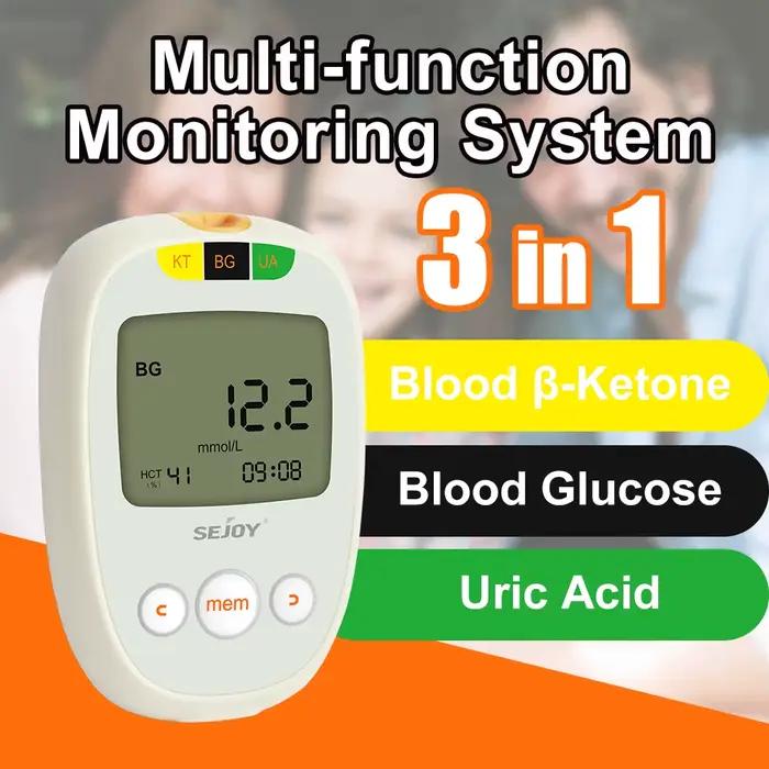 Compteur de test de glucose et de cétone, acide urique, remplacement de la bandelette de test, compteur non inclus