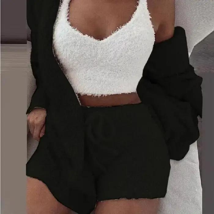 Ensemble 3 pièces en tricot confortable